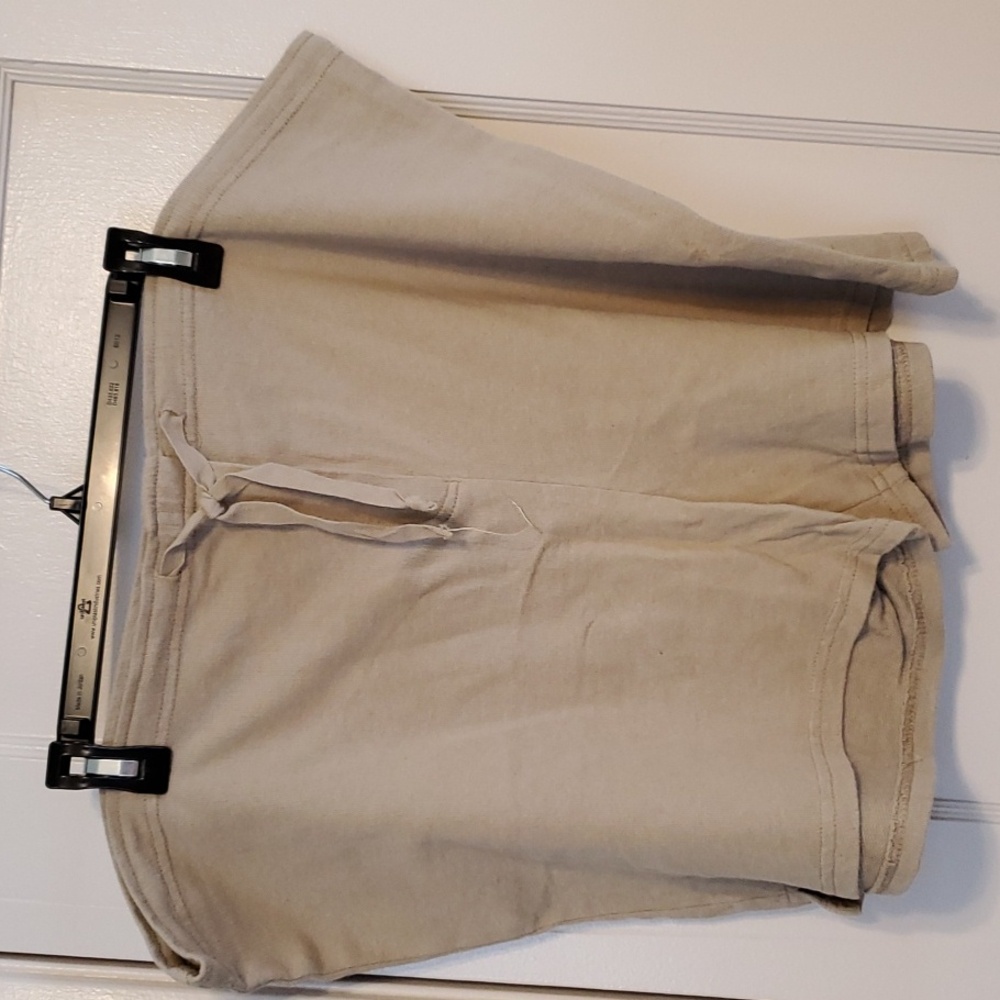 Tan Cotton Drawstring Shorts